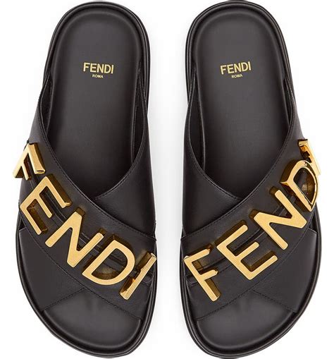 fendi white and black platform sandals|Fendi open toe flat sandals.